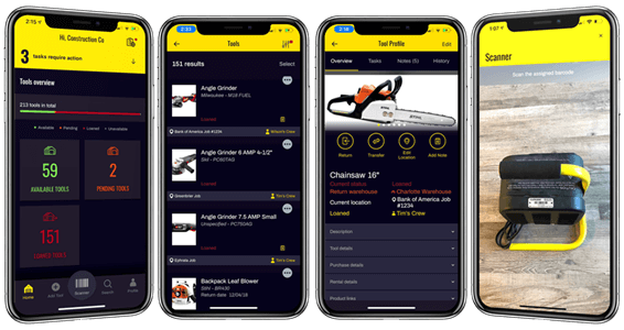 Tool Inventory App, 4 Phones
